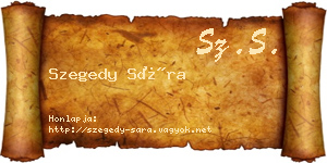 Szegedy Sára névjegykártya