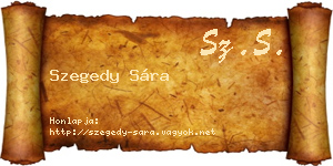 Szegedy Sára névjegykártya