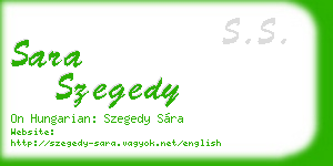 sara szegedy business card